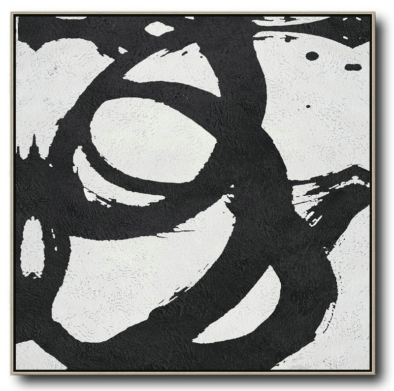 Original Artwork Extra Large Abstract Painting,Oversized Minimal Black And White Painting - Multicolor Abstract Painting